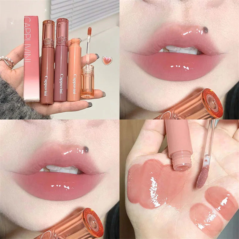 Clear Fruit Juice Lip Gloss Crystal Jelly Moisturizing Lips Oil Lasting No Sticky Sexy Lip Gloss Lipstick Makeups Lips Care
