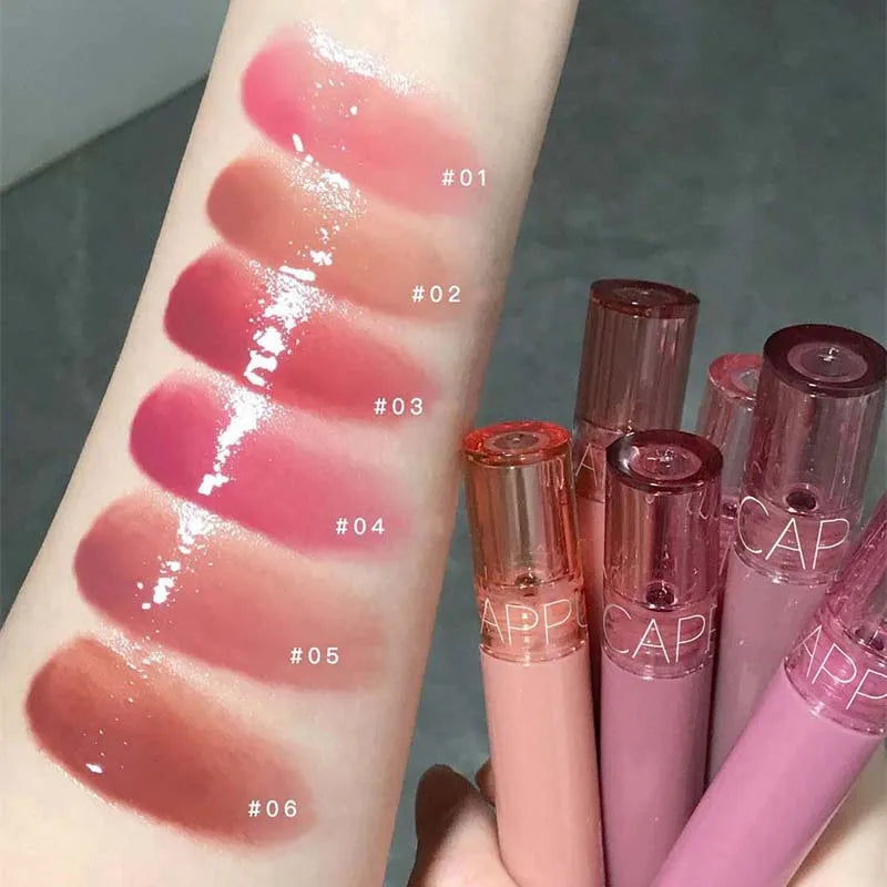 Clear Fruit Juice Lip Gloss Crystal Jelly Moisturizing Lips Oil Lasting No Sticky Sexy Lip Gloss Lipstick Makeups Lips Care