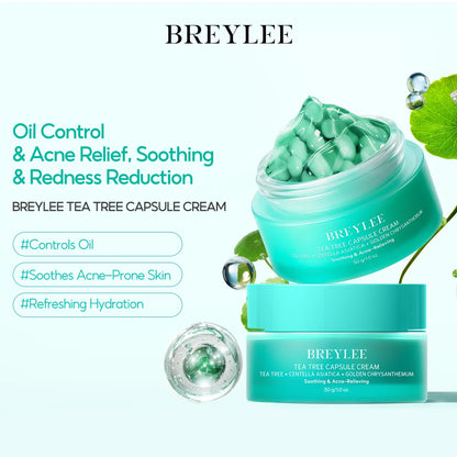 Tea Tree Essence Face Cream Acne Patch 4-Piece Set, Balances Oil and Water, Treats Acne