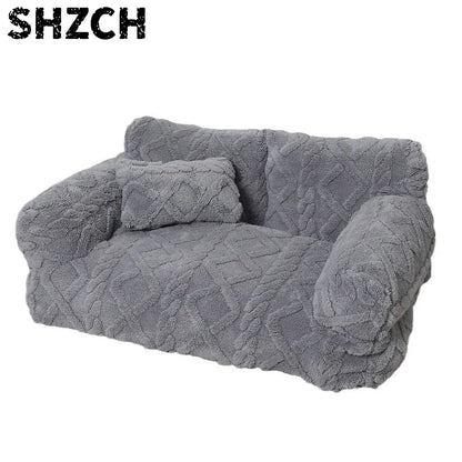 Winter Warmth Removable Washable Large Pet Bed Thickened Plush Sofa Bed Universal Pet Supplies