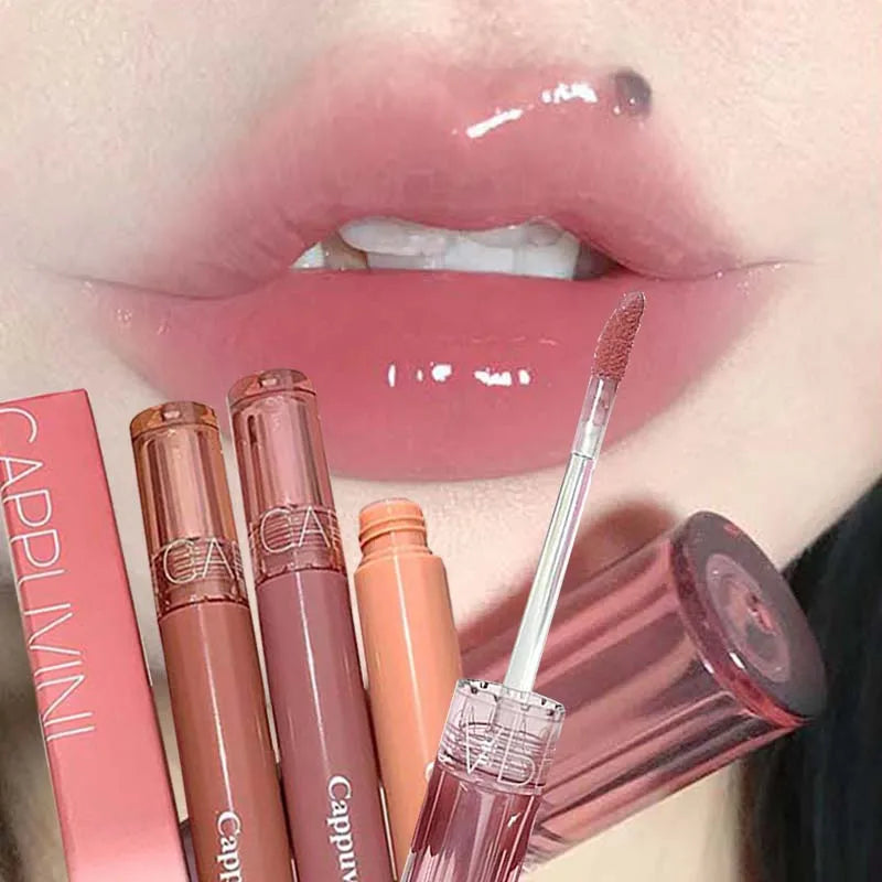 Clear Fruit Juice Lip Gloss Crystal Jelly Moisturizing Lips Oil Lasting No Sticky Sexy Lip Gloss Lipstick Makeups Lips Care