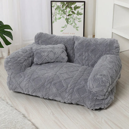 Winter Warmth Removable Washable Large Pet Bed Thickened Plush Sofa Bed Universal Pet Supplies